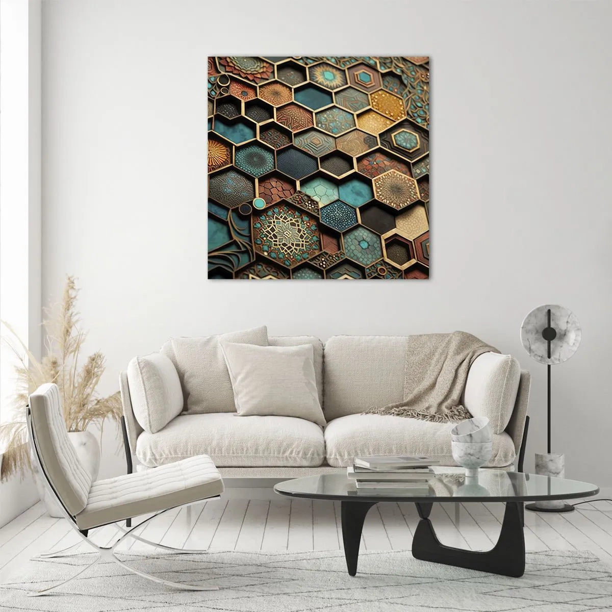Obraz na skle - Arabské ornamenty – variace - 50x50 cm