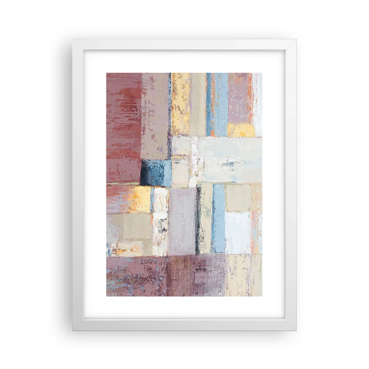 Plakát v bílém rámu - Klid geometrie - 30x40 cm