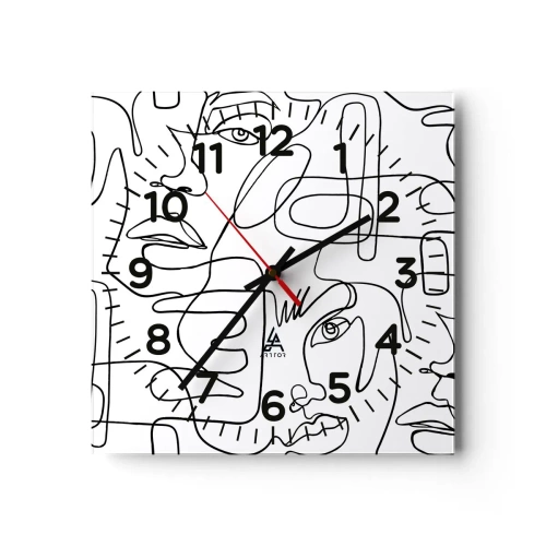 Nástěnné hodiny - Ve spletených emocích - 40x40 cm