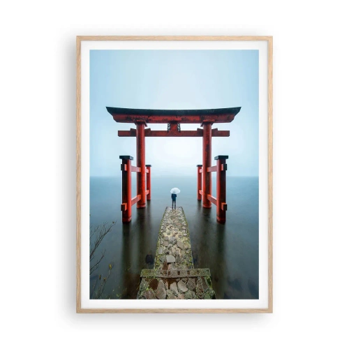 Plakát v rámu světlý dub - Japonské zamyšlení - 70x100 cm