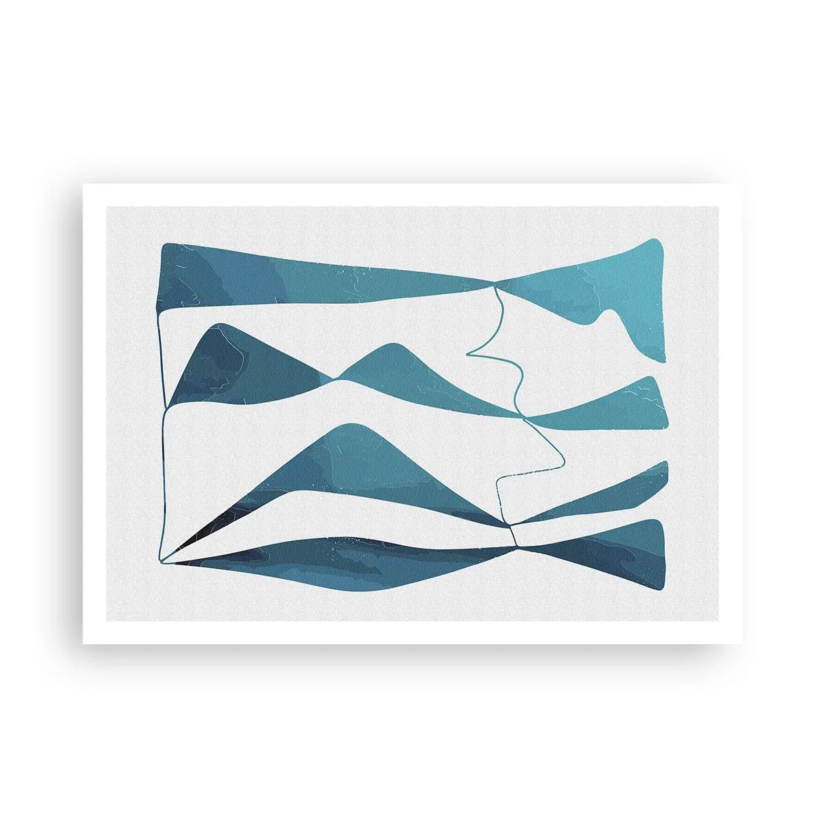 Plakát - Abstrakce: tyrkysový vztah - 100x70 cm