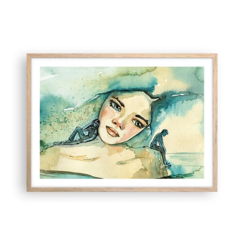 Plakát v rámu světlý dub - Am I blue? - 70x50 cm