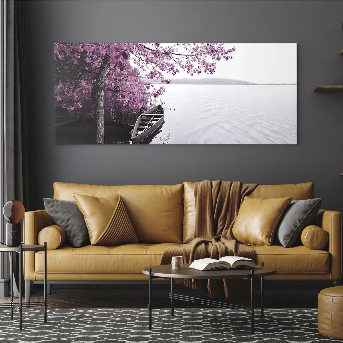 Obraz na skle - V růžovém tichu - 100x40 cm