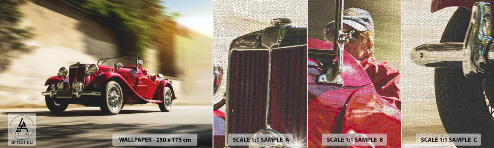 Vzor Fototapety Premium Canvas - Krásnější než Níké Samothrácká - Auto, Retro, Kabriolet - 100x30 cm