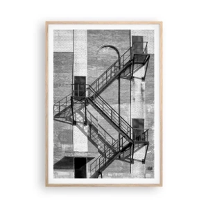 Plakát v rámu světlý dub - Industriální styl - 70x100 cm