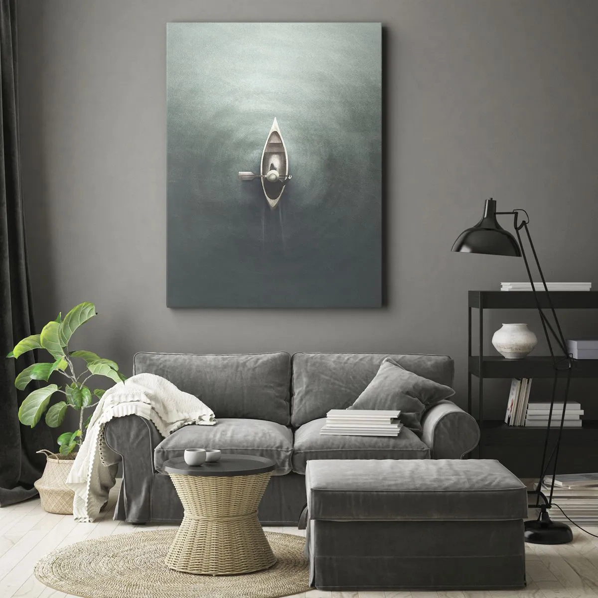 Obraz na plátně - Přes měsíční jezero - 50x70 cm