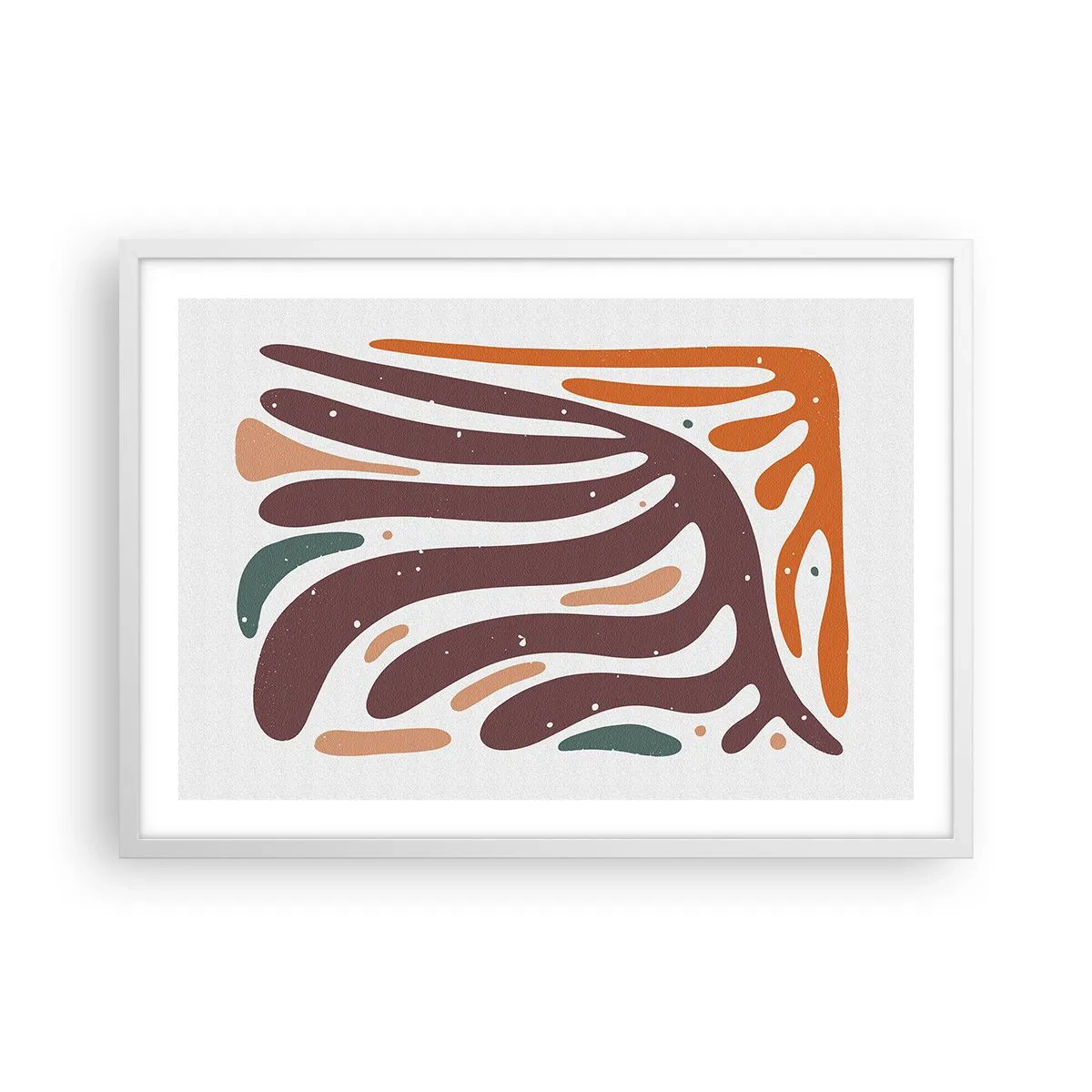 Plakát v bílém rámu - Organická a radiální kompozice - 70x50 cm