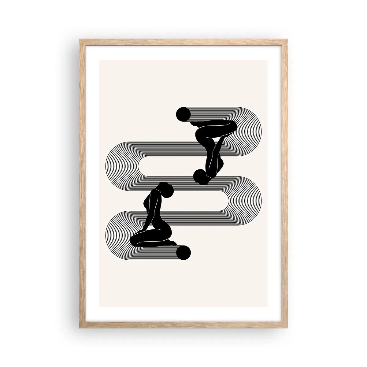 Plakát v rámu světlý dub - Smyslná symetrie - 50x70 cm