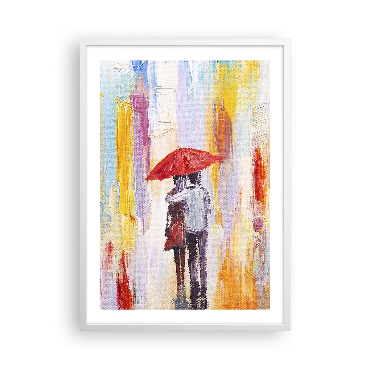 Plakát v bílém rámu - Ať prší dál - 50x70 cm