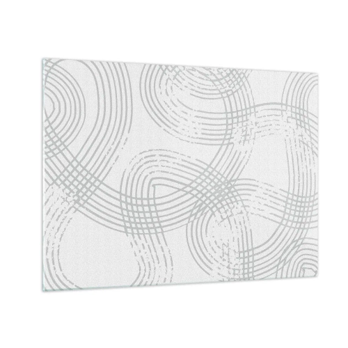 Obraz na skle - Abstraktní zakřivené čáry v odstínech šedé na bílé - 70x50cm - Snadné východisko neexistuje - Moderní nástěnná dekorace do obývacího pokoje a ložnice ARTTOR