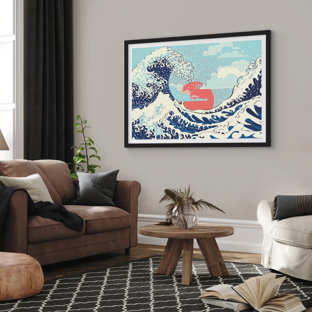 Plakát v černém rámu - Z japonských inspirací - 91x61 cm