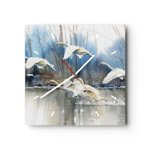 Nástěnné hodiny - Jako v povídce o divokých labutích - 30x30 cm