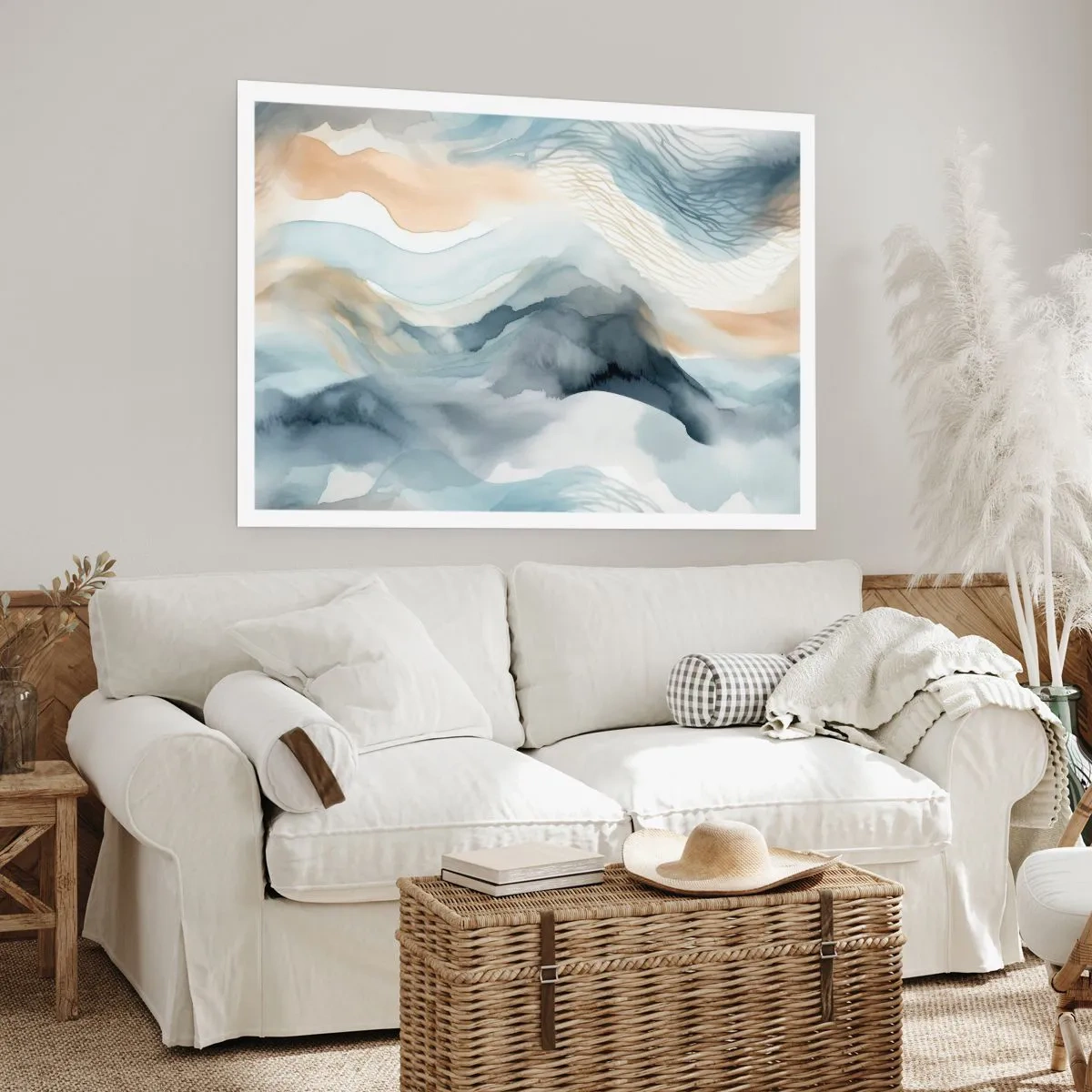 Plakát - Abstrakce sněhu a mlhy - 100x70 cm