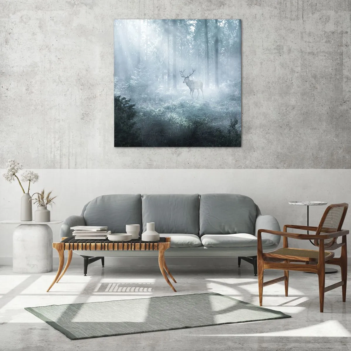 Obraz na skle - Ranní obchůzka sídliště - 40x40 cm