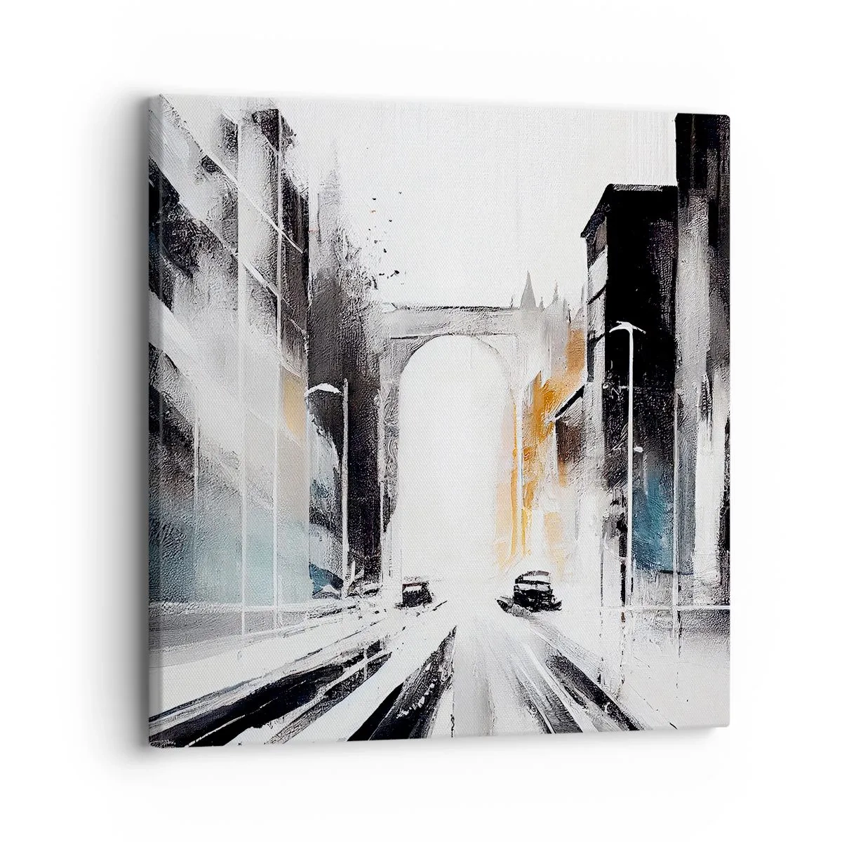 Obraz na plátně - Studie města: architektura a pohyb - 30x30 cm