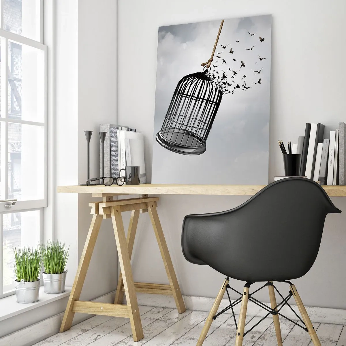 Obraz na skle - Víra… naděje… svoboda! - 50x70 cm