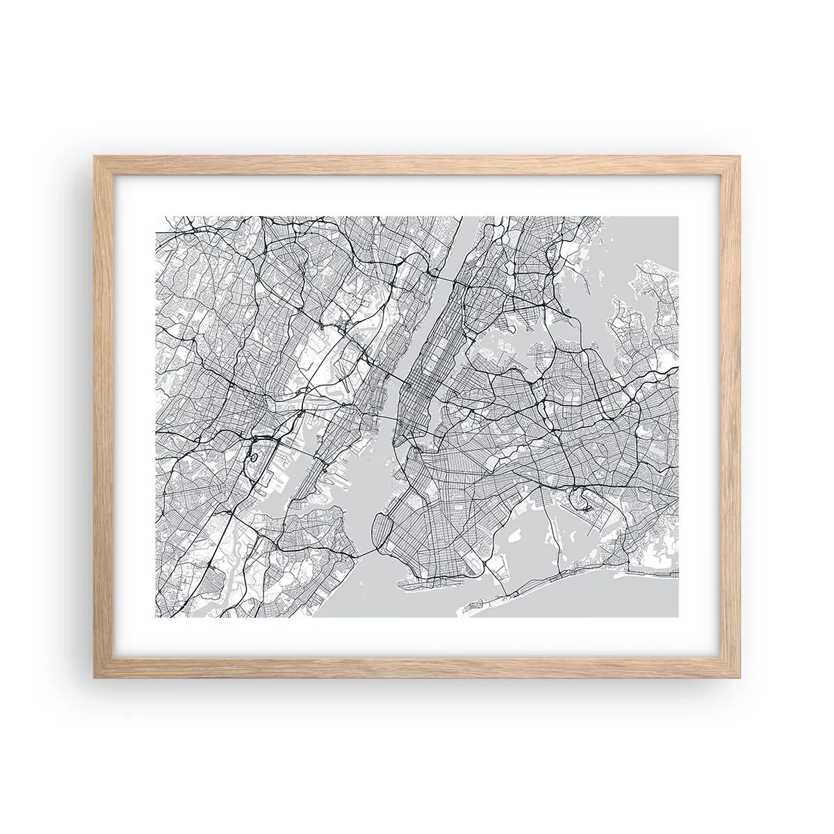 Plakát v rámu světlý dub - Anatomie metropole - 50x40 cm