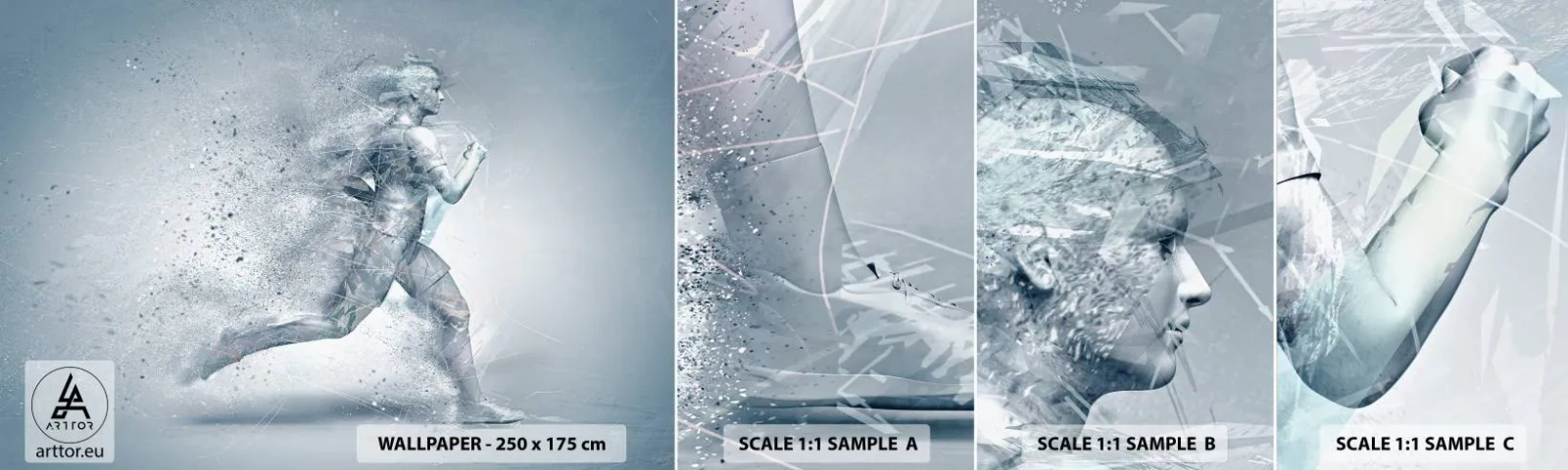 Fototapeta Vzorek Standard Eco - Energie krystalicky čistá - Abstrakce, Grafika, Běžec - 100x30 cm