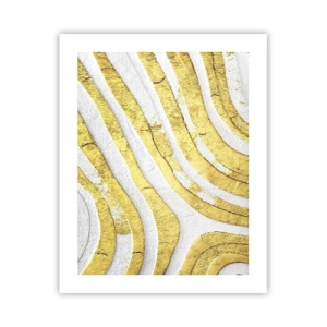 Plakát - Kompozice v bílé a zlaté - 40x50 cm