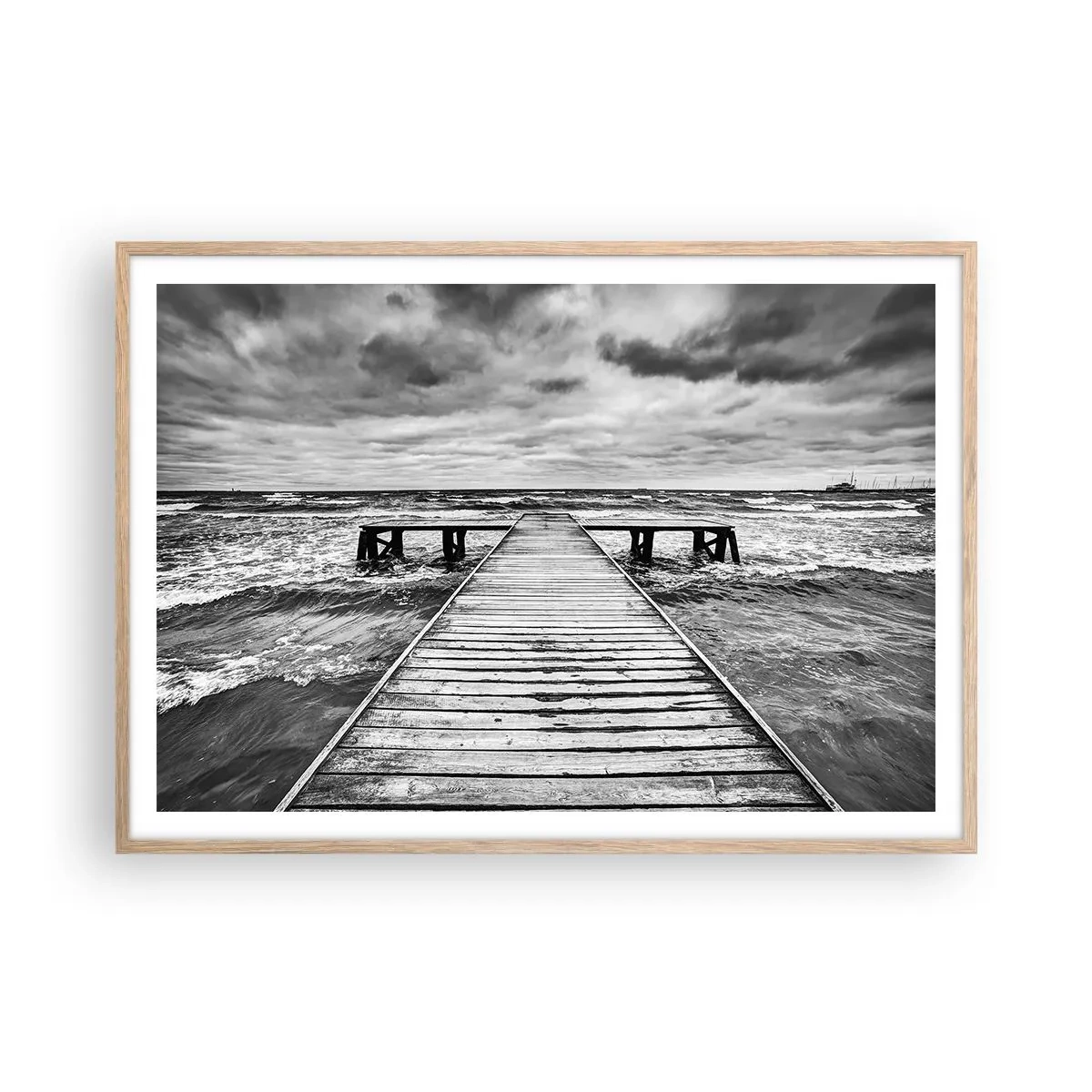 Plakát v rámu světlý dub - Čekám na vítr, co rozfouká… - 100x70 cm