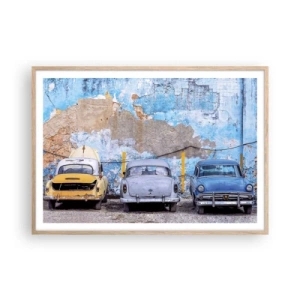 Plakát v rámu světlý dub - Setkání veteránů - 100x70 cm