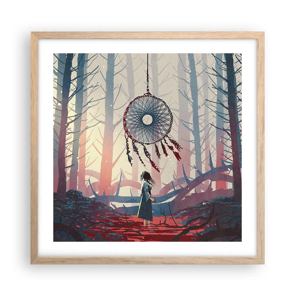 Plakát v rámu světlý dub - Tajný rituál štěstí - 50x50 cm