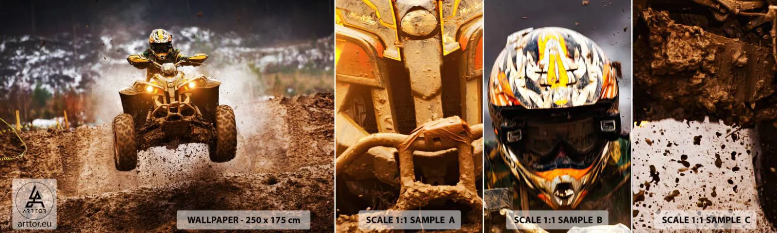 Vzor Fototapety Samolepicí Deluxe Sticker - No risk no fun - Sport, Quad, Závod - 100x30 cm