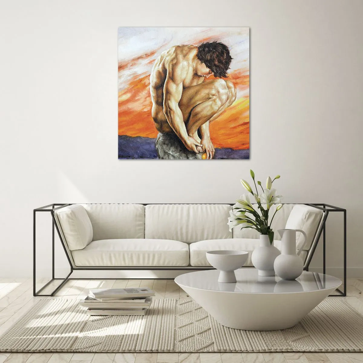 Obraz na skle - Ponořen do sebe - 40x40 cm