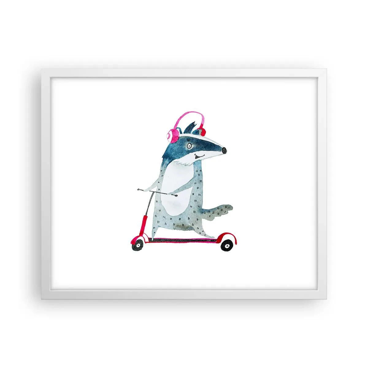 Plakát v bílém rámu - Jezevčí radosti - 50x40 cm