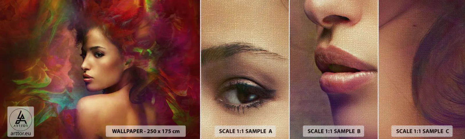 Vzor Fototapety Premium Canvas - Krásnější než duha, jemnější než mlha - Žena, ženská tvář, Tělo - 100x30 cm