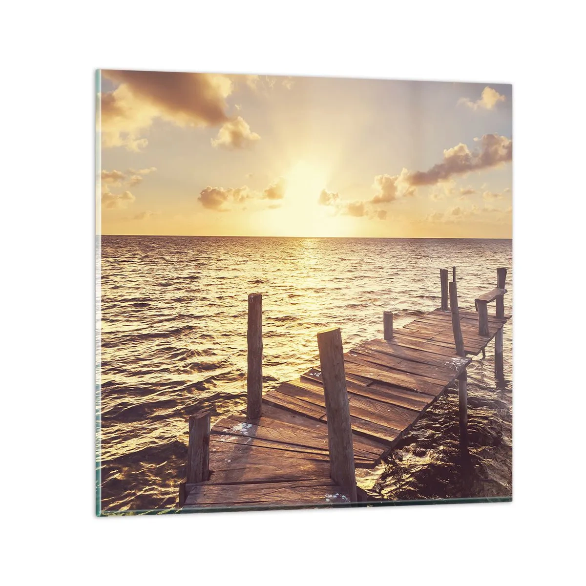 Obraz na skle - Zlatá země laskavosti - 70x70 cm