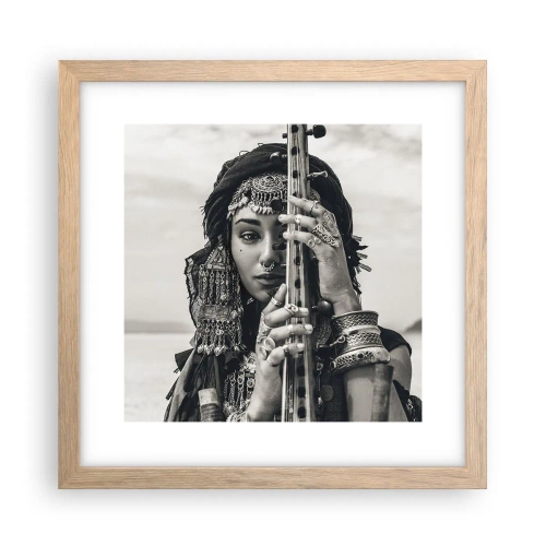Plakát v rámu světlý dub - Samotná hudba orientu - 30x30 cm