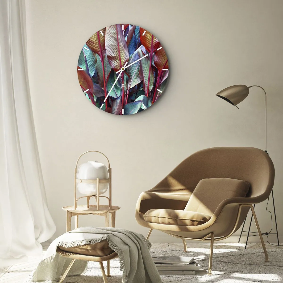 Nástěnné hodiny - Barevná houština - 30x30 cm