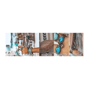 Vzor Fototapety Premium Canvas - Místní poklady - ženská ruka, Šperky, Boho - 100x30 cm