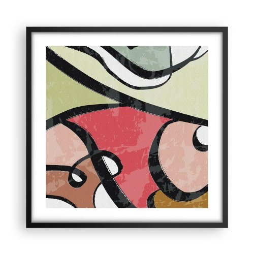 Plakát v černém rámu - Piruety uprostřed barev - 50x50 cm