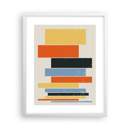 Plakát v bílém rámu - Záznam hudby - 40x50 cm