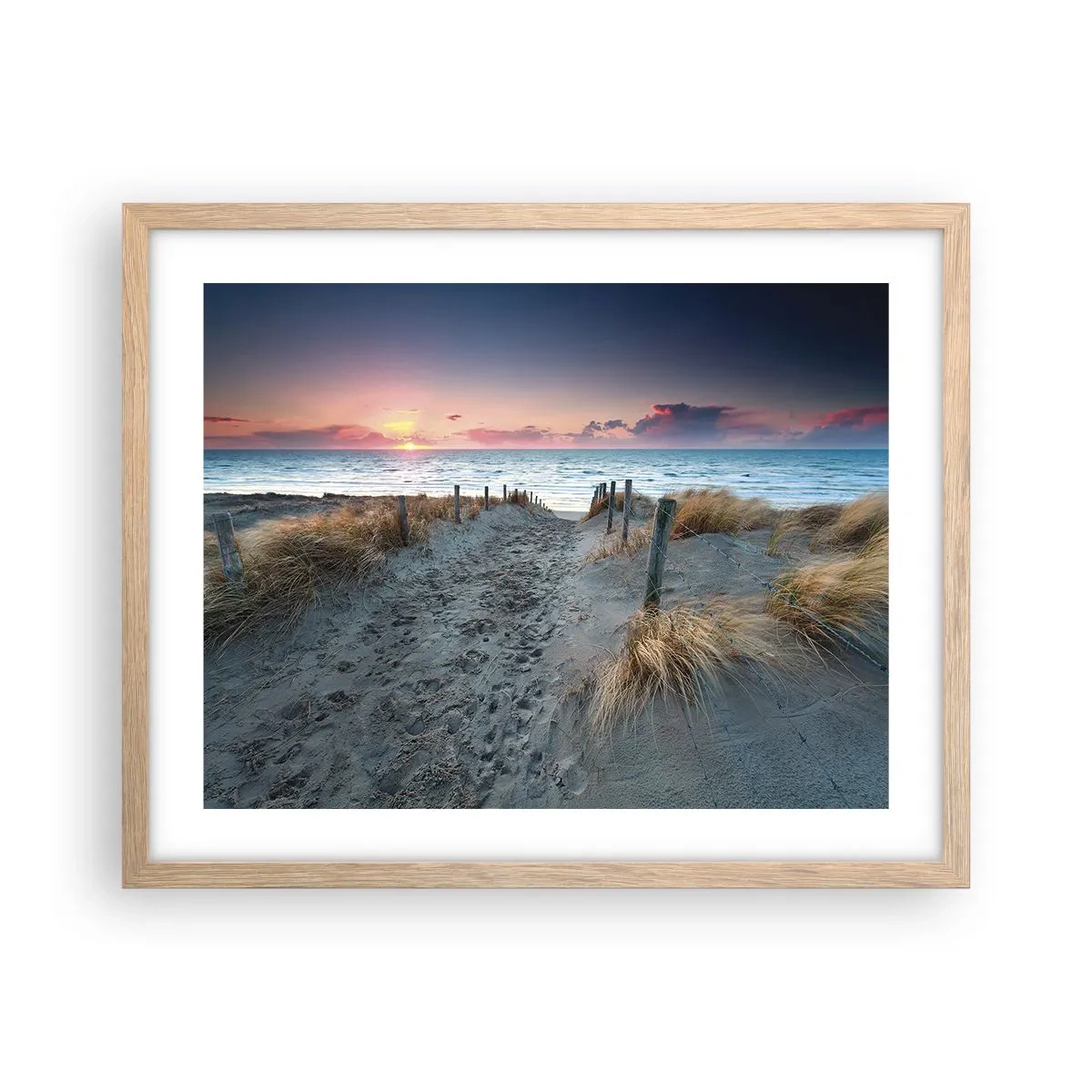 Plakát v rámu světlý dub - Za trochu lásky šel bych světa kraj… - 50x40 cm