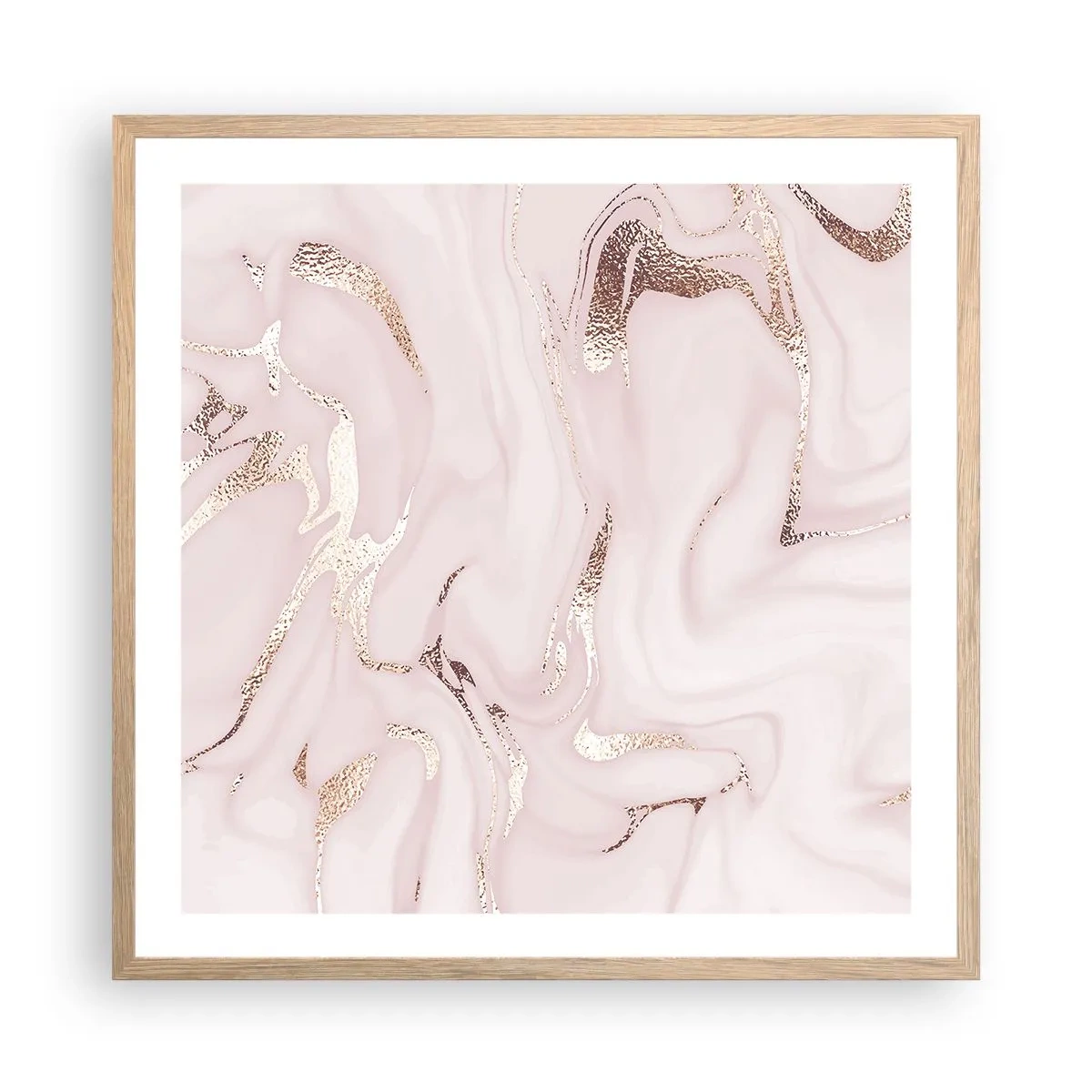 Plakát v rámu světlý dub - V růžovém šílenství - 60x60 cm