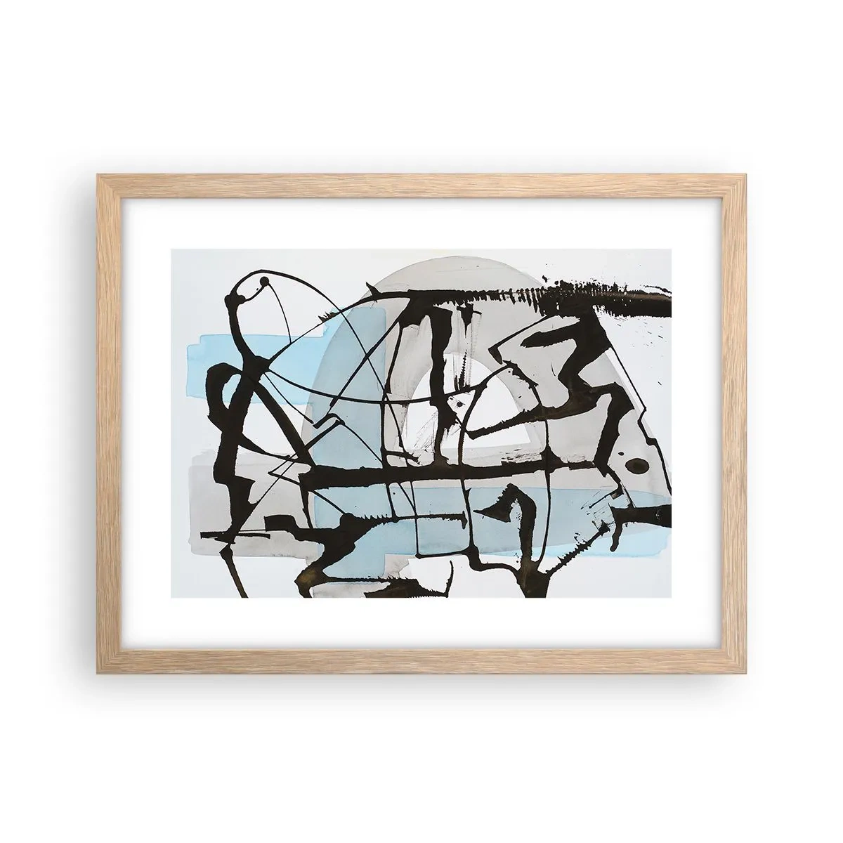 Plakát v rámu světlý dub - Přesto modrá - 40x30 cm