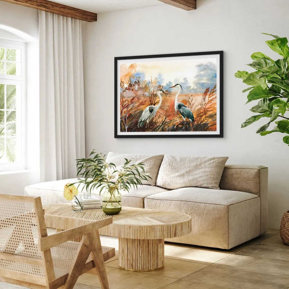 Plakát v černém rámu - Kam na podzim? - 70x50 cm