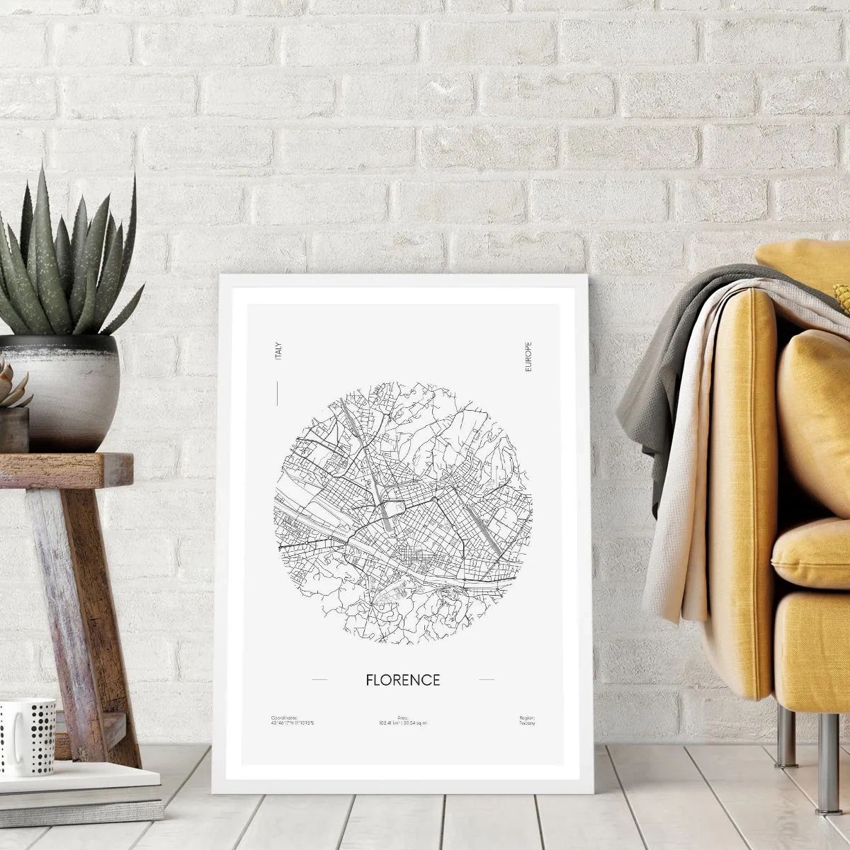 Plakát v bílém rámu - Anatomie Florencie - 61x91 cm