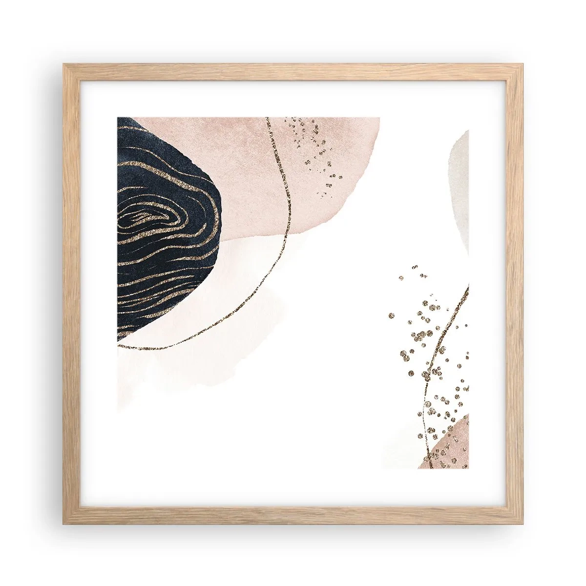 Plakát v rámu světlý dub - Vše plyne - 40x40 cm