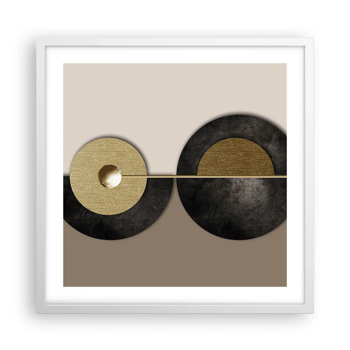 Plakát v bílém rámu - Variace kolem kruhu - 50x50 cm