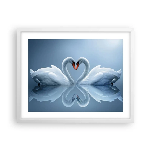 Plakát v bílém rámu - Čas na lásku - 50x40 cm