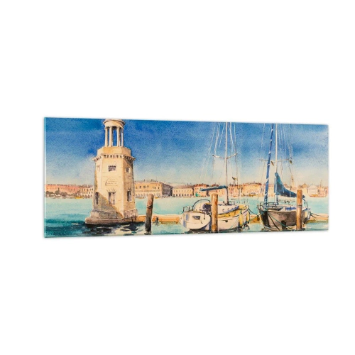 Obraz na skle - Slunečná laguna - 140x50 cm