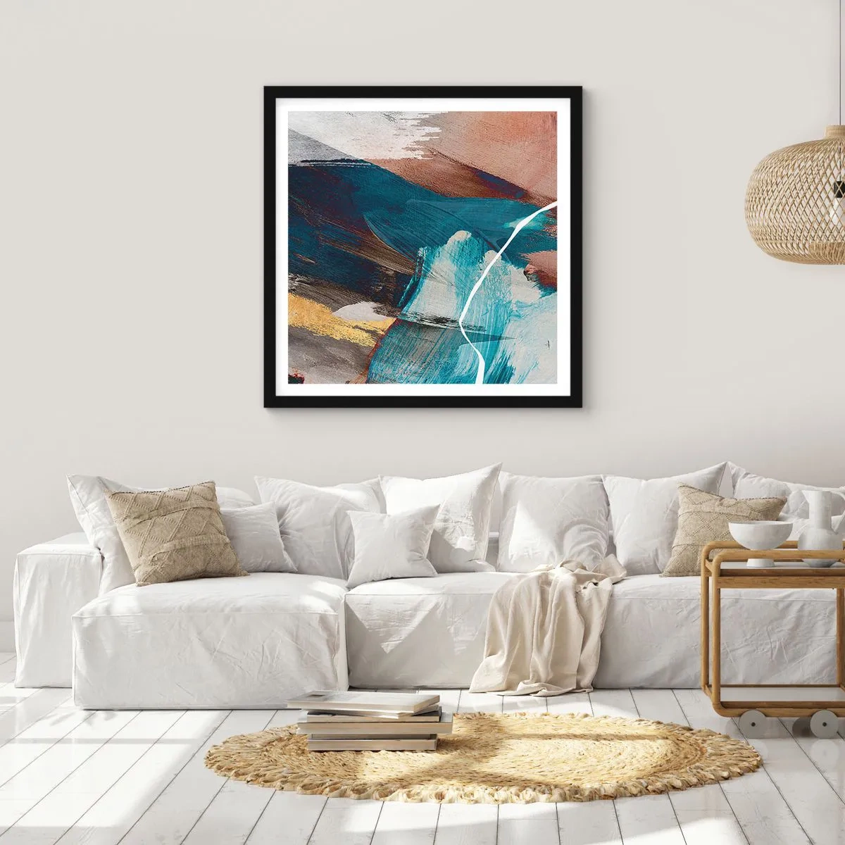 Plakát v černém rámu - Na plno a s energií - 40x40 cm