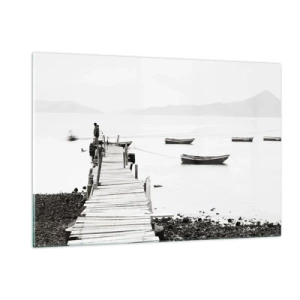 Obraz na skle - U tiché a čisté vody - 120x80 cm