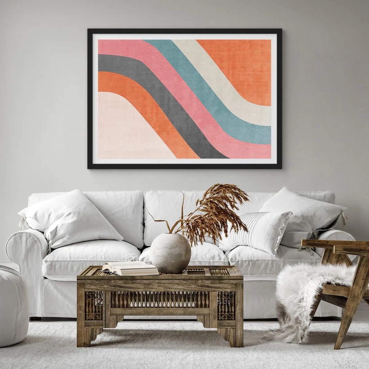 Plakát v černém rámu - Diagonální kompozice – pohyb - 100x70 cm