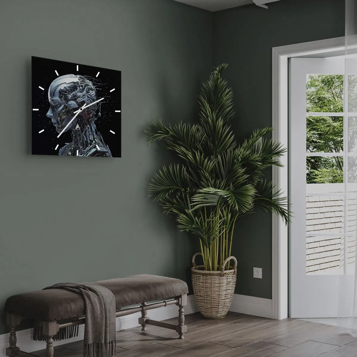 Nástěnné hodiny - Technologie je žena - 40x40 cm