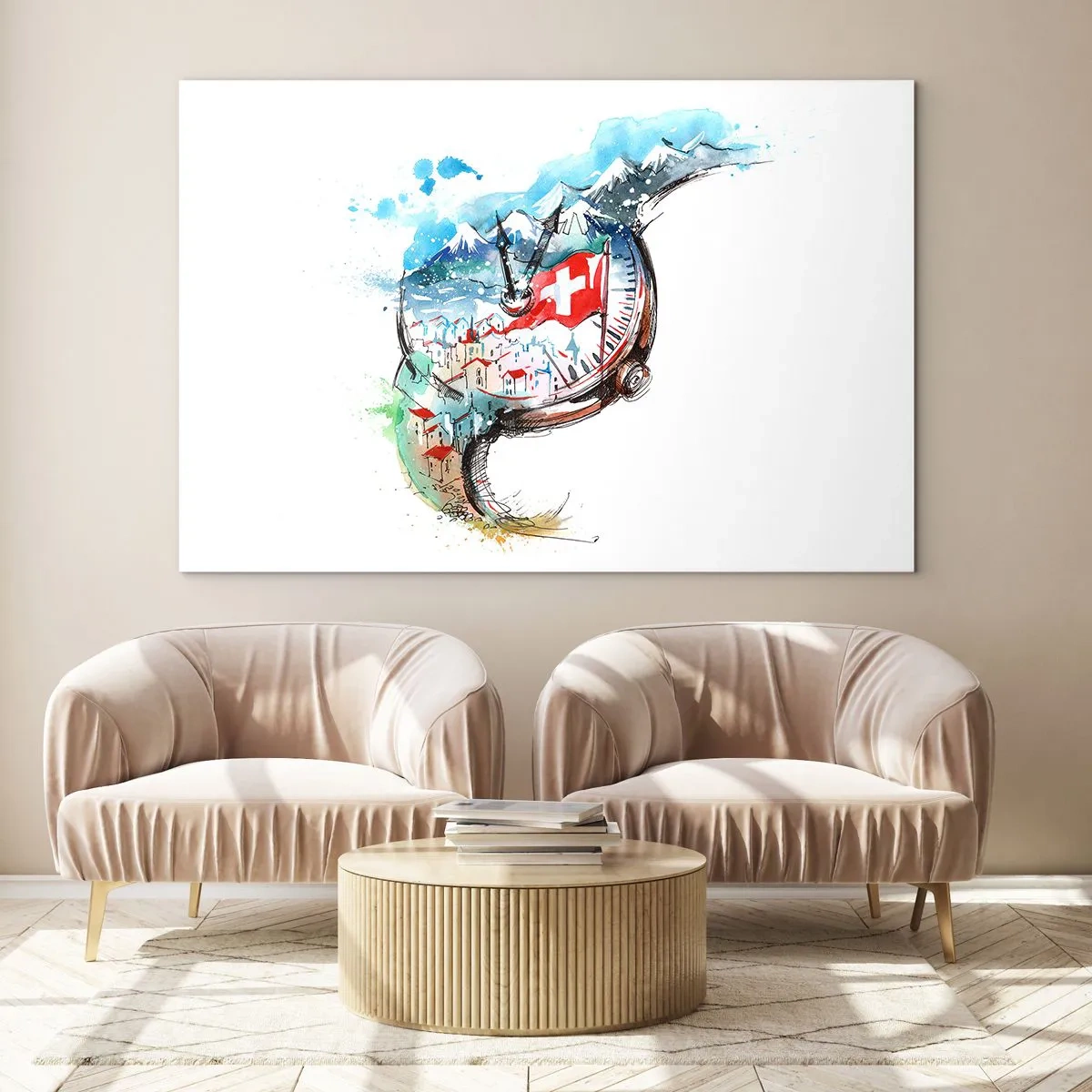 Obraz na skle - Duch Švýcarska - 120x80 cm